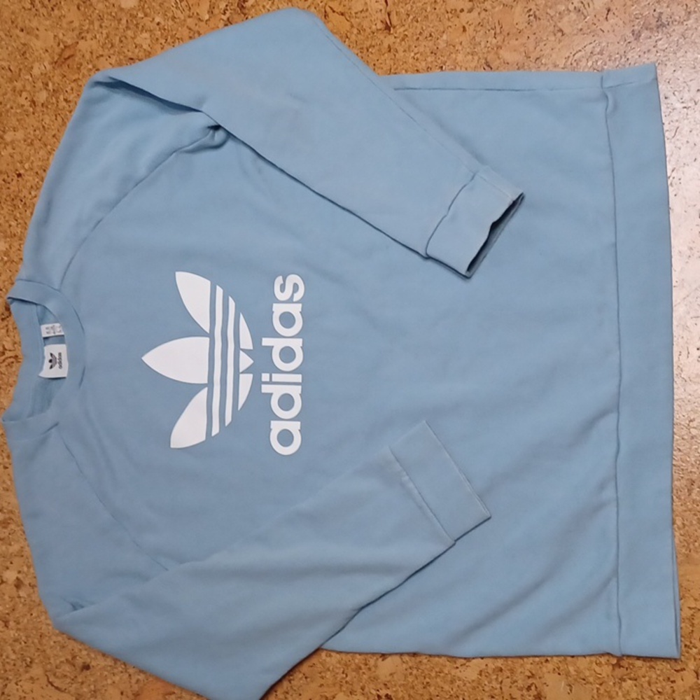 Adidas Men's Light Blue Big Logo Fleece Sweatshirt Size XXL NWOT